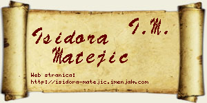 Isidora Matejić vizit kartica